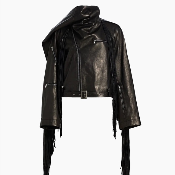 NWT Rick Owen’s Concordians Cropped Scarf Flight Jacket - Picture 3 of 5